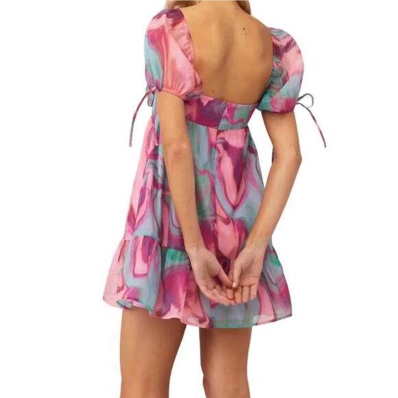 Amanda Uprichard Sicily Mini Dress Mystic Pink Blue Size Small Lightly Worn - Picture 6 of 11